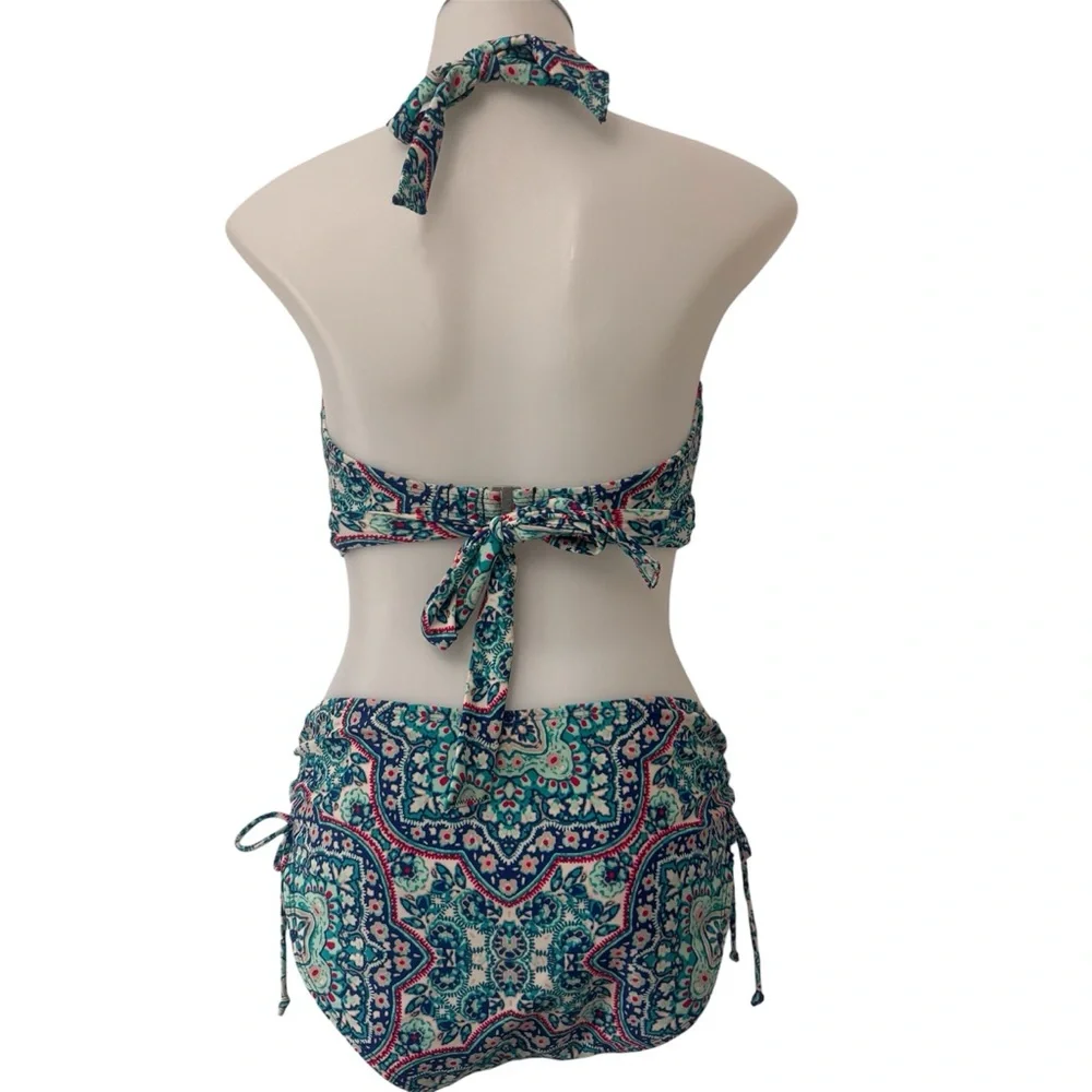 3 Piece Athleta Monaco Bra Cup Wrap Bikini, Bottoms, and Short Sleeve Rash Guard